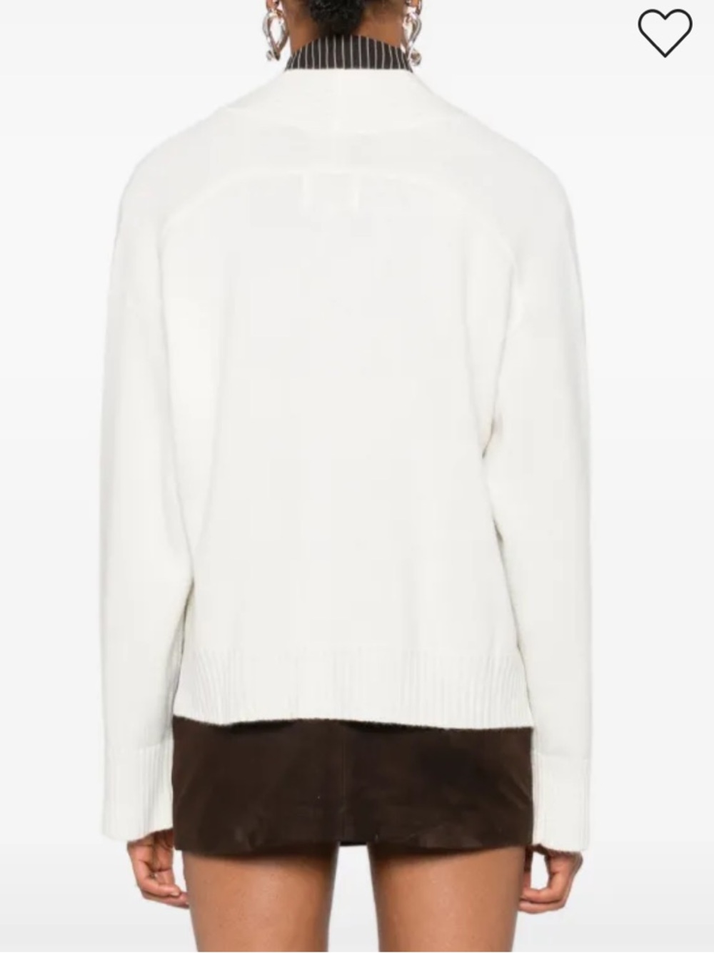 Cream Ribbed Button Cardigan - Picture 3 of 9